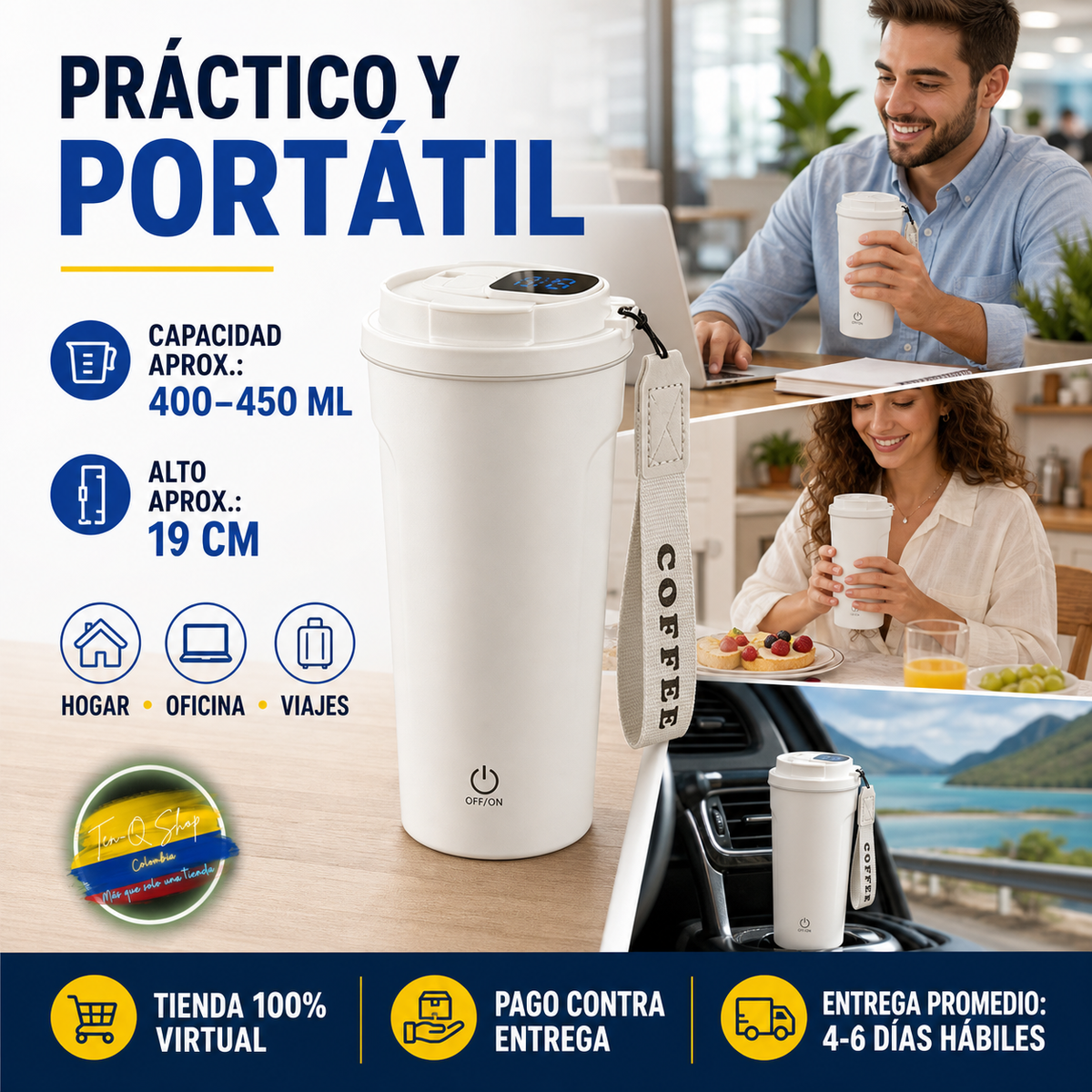 ☕✨ Vaso Térmico Mezclador - ¡Tu bebida favorita, mezclada automáticamente!