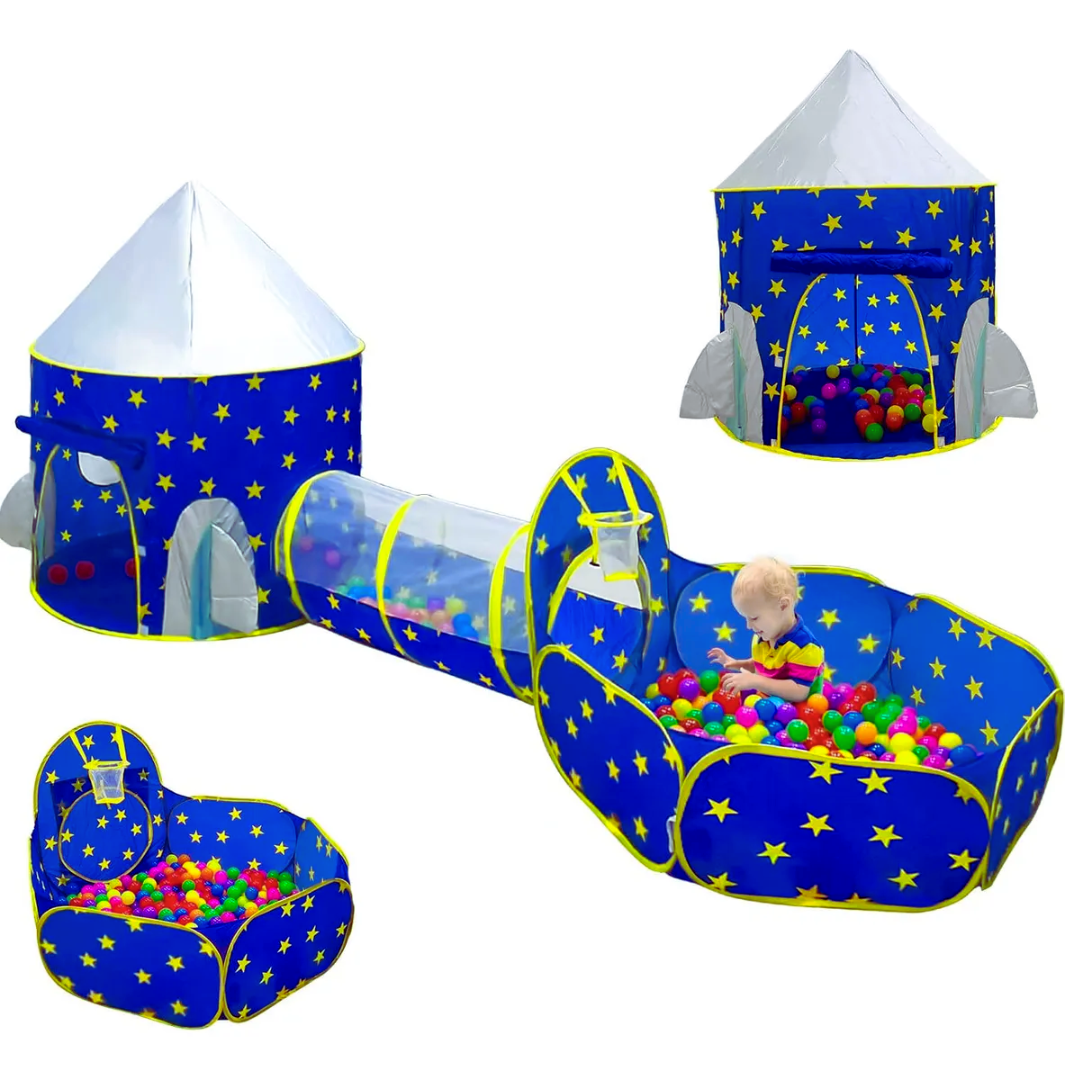 🏰🎈 Carpa Castillo 3 en 1 con Túnel, Piscina, 100 Pelotas y Luces – ¡Diversión mágica para tus pequeños! 🌟✨