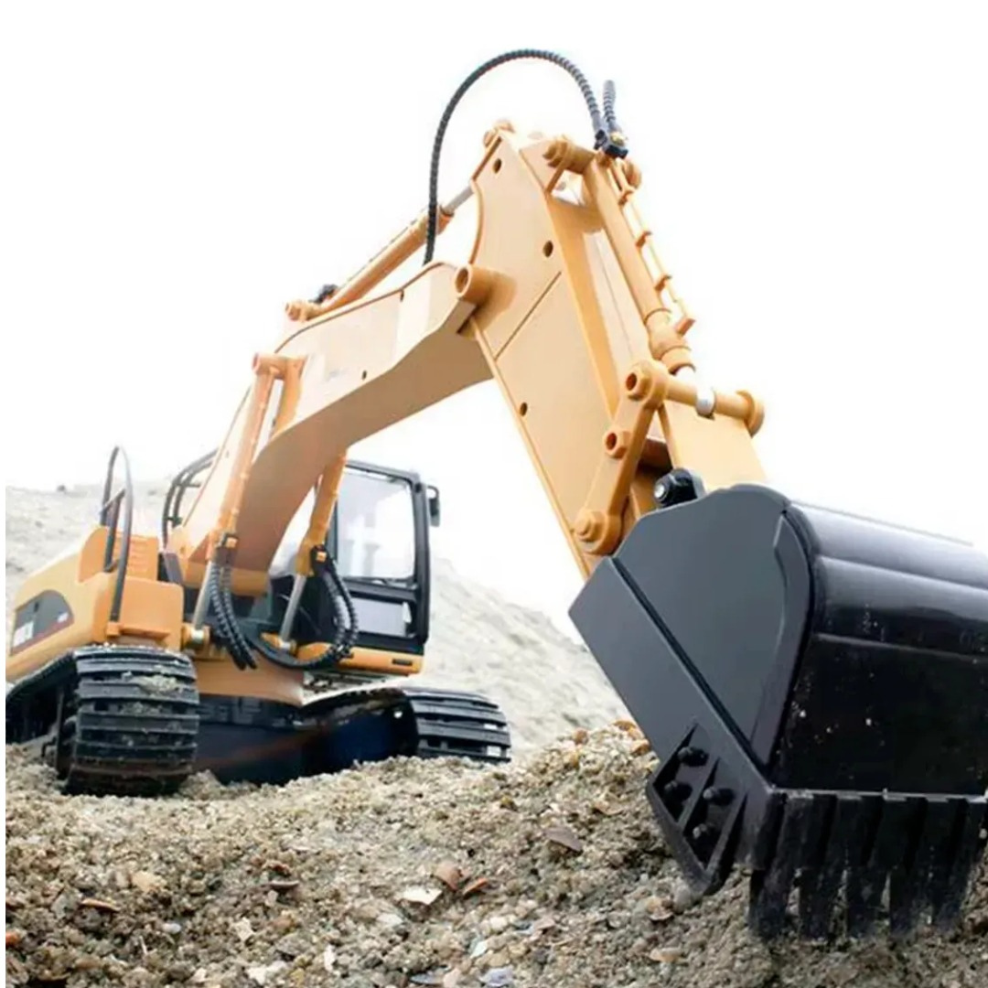 🚜💨 Retroexcavadora RC con Luz, Sonido y Efecto de Humo – La Máquina de Construcción Más Realista para Niños y Coleccionistas 🏗️✨