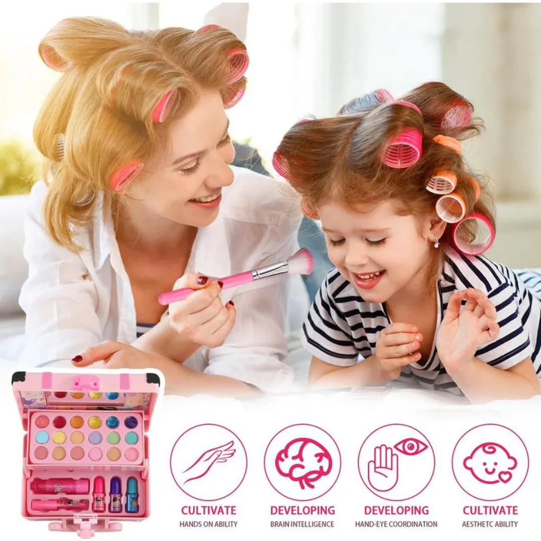 💄🎀 Caja de Maquillaje Infantil – El Set de Belleza Lavable Para Pequeñas Princesas ✨👑