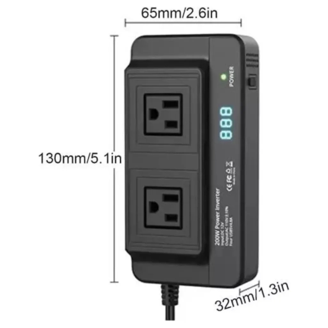 ⚡🚗 Inversor de Energía para Auto 200W – ¡Energía donde la necesites! 🔋✨