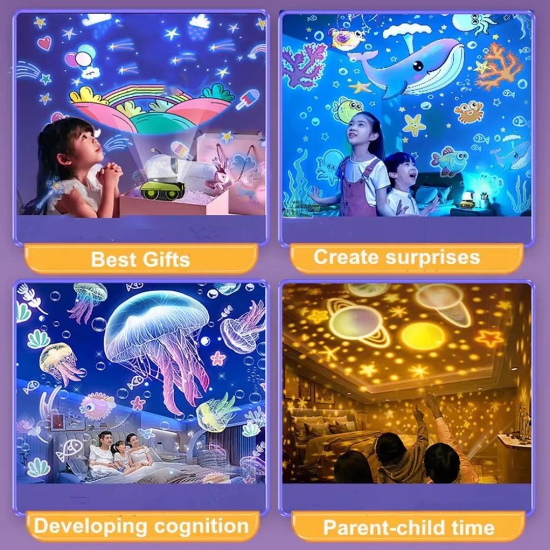🚗🤖 Proyector Robot de Coche para Niños – Luz Nocturna Estrellada 🌙✨