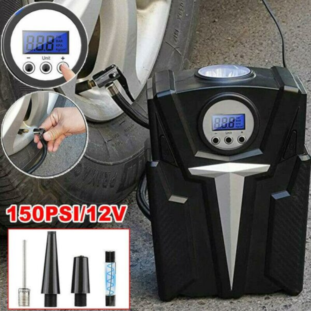 🚗💨 Compresor de Aire Portátil – Inflado Rápido y Seguro en Cualquier Momento 🔋✨