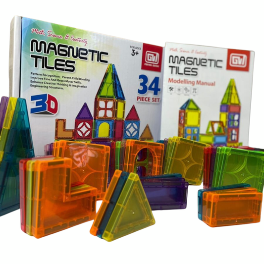 🧲✨ Juego Magnético 3D de 34 Piezas – ¡Aprender Nunca Fue Tan Divertido! 🏗️🌈