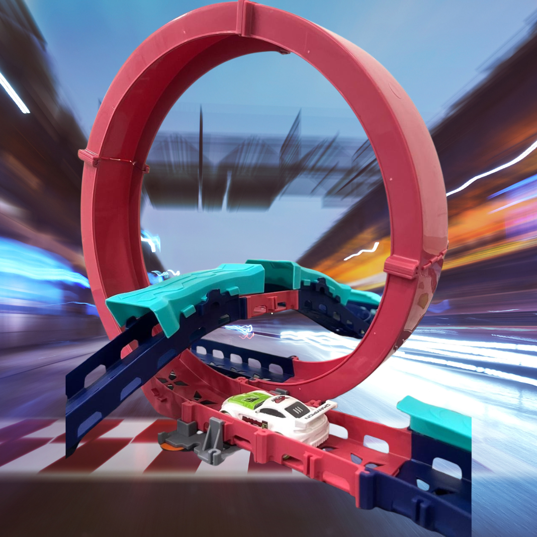 🏎️ Pista de Carros Turbo Loop con Tapete – ¡Velocidad, Luz y Diversión sin Límites! ⚡🎯