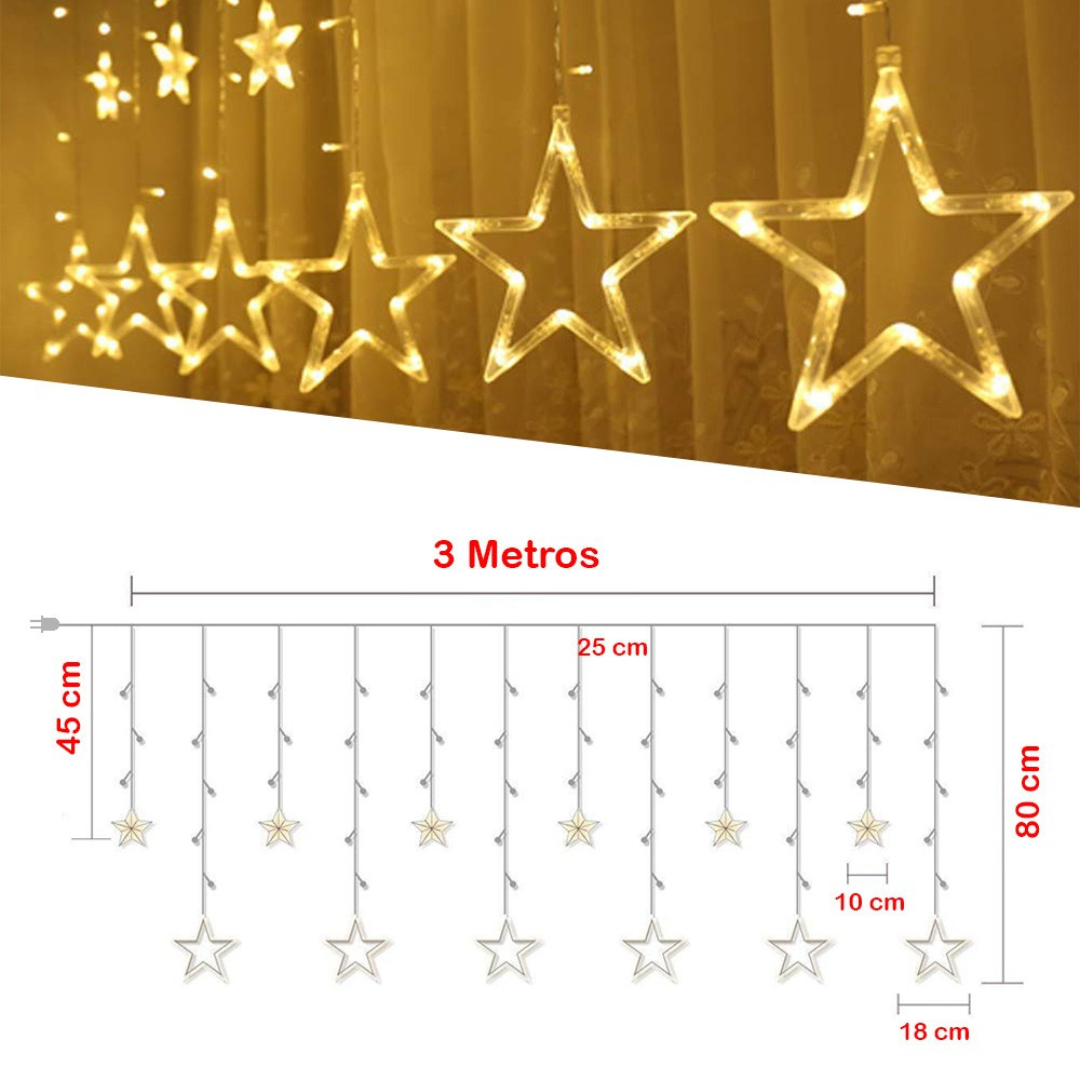 🌟✨ Extensión de Luces Estrellas 3 m Navidad – ¡Tu Cielo de Navidad en Casa! 🎄💫