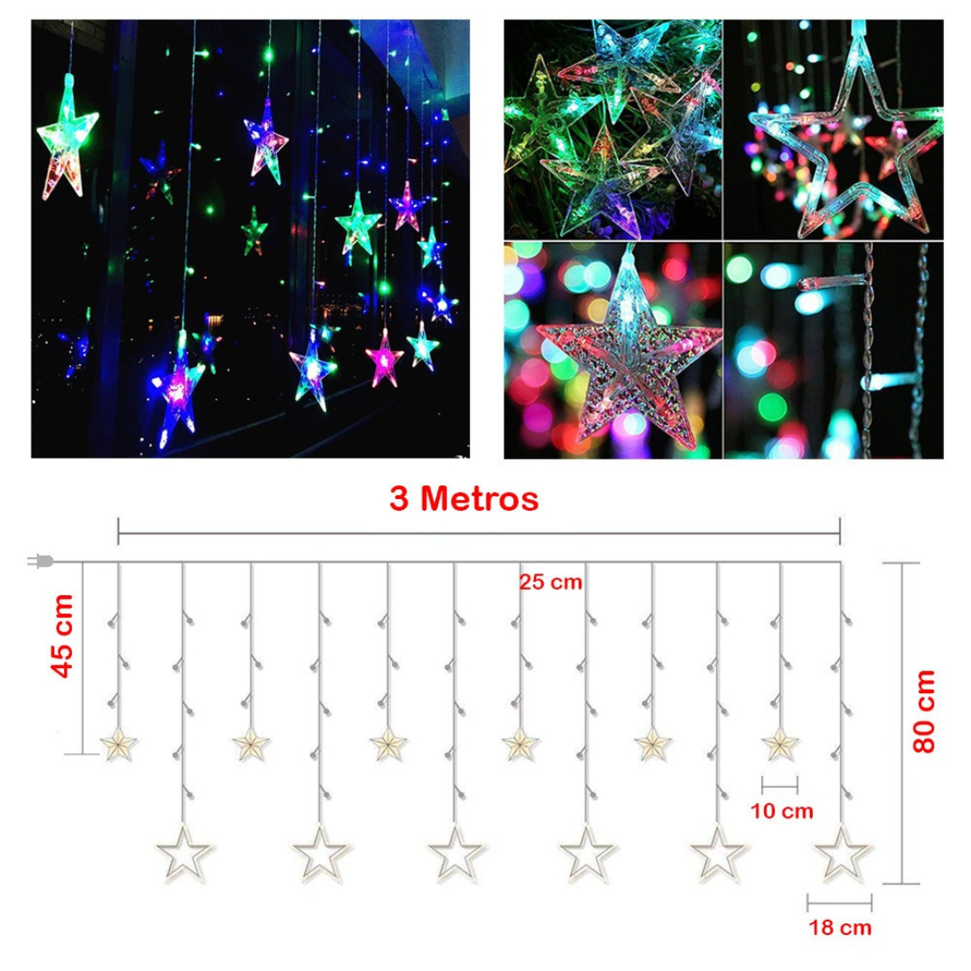 🌟✨ Extensión de Luces Estrellas 3 m Navidad – ¡Tu Cielo de Navidad en Casa! 🎄💫