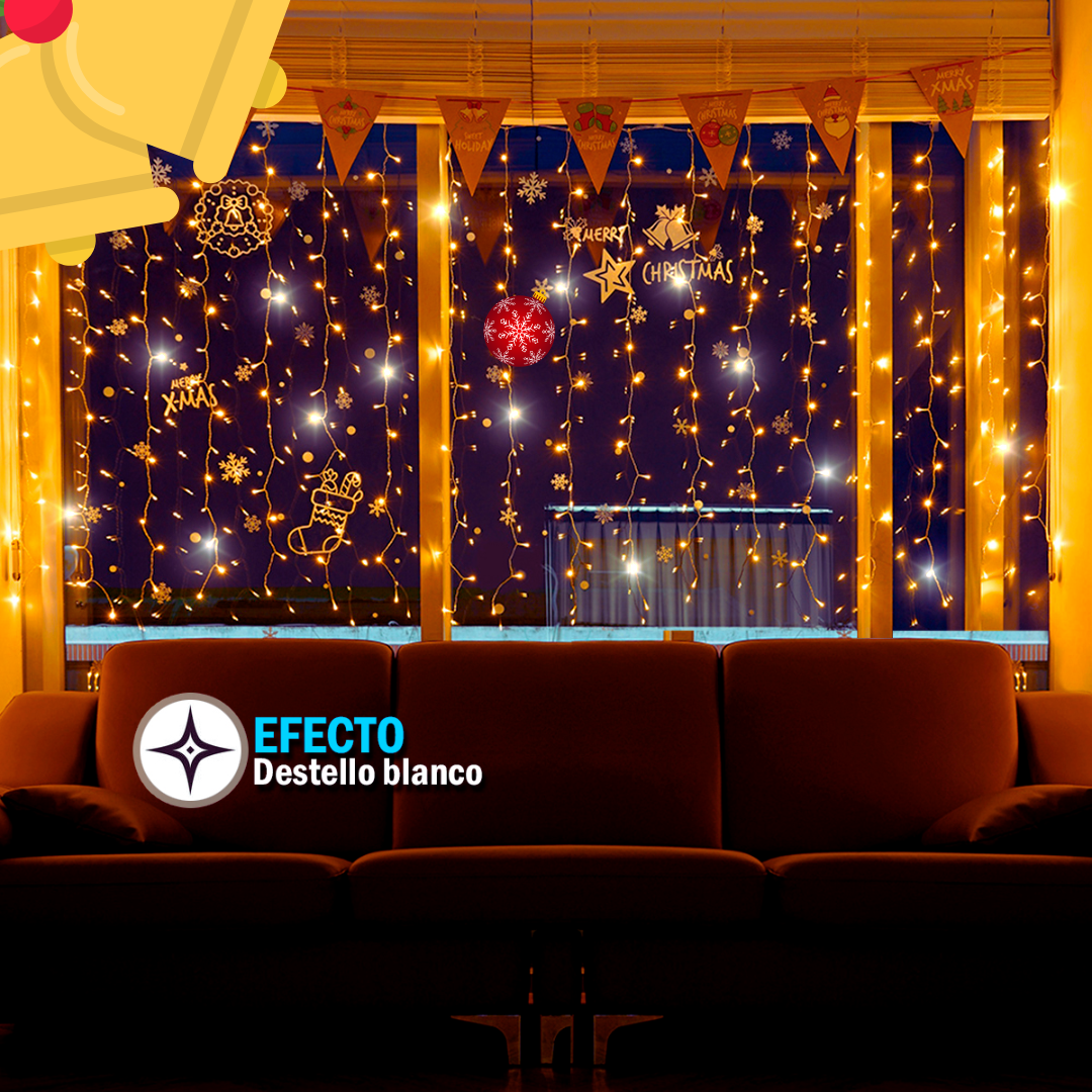 🎄✨ Cortina de Destellos 3x1 m 120 LED – ¡Brillo mágico para cada rincón! 🌟💫
