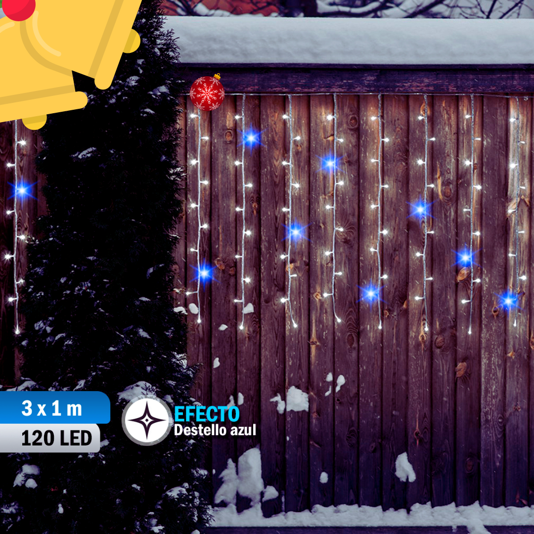 🎄✨ Cortina de Destellos 3x1 m 120 LED – ¡Brillo mágico para cada rincón! 🌟💫