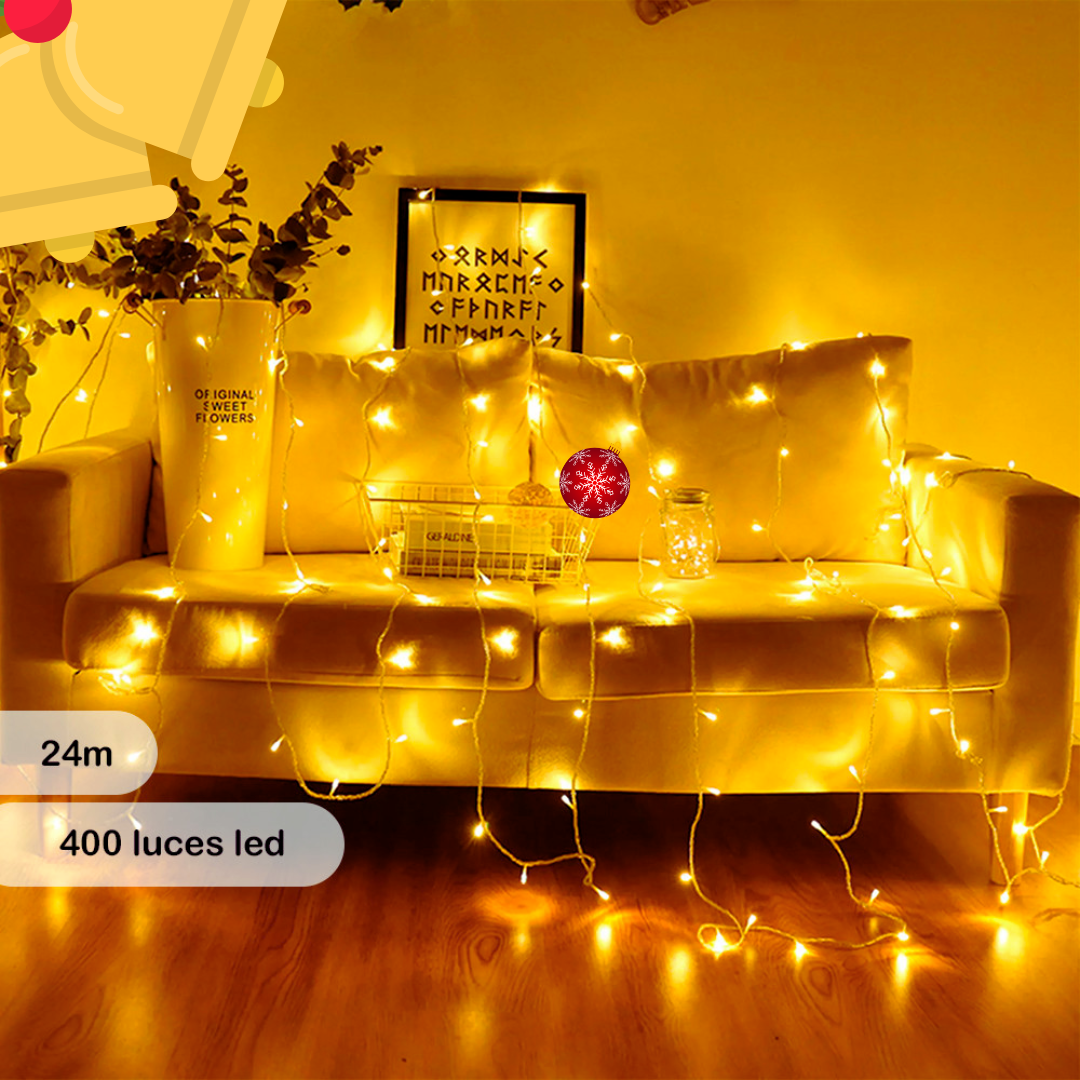 🎄💡 Extensión de Luces LED Lineal 24 m 400L  – ¡Brillo sin límites para tus decoraciones! 🌟✨