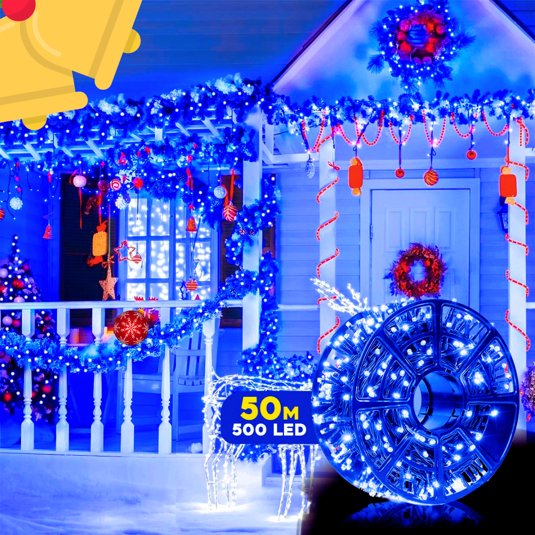 🎇✨ Luz LED Lineal 50 Metros 500 LED 1500 – ¡Ilumina a lo grande con estilo y elegancia! 🌟🎄