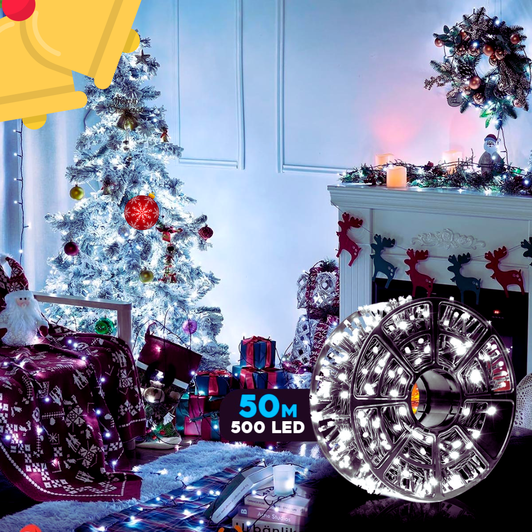 🎇✨ Luz LED Lineal 50 Metros 500 LED 1500 – ¡Ilumina a lo grande con estilo y elegancia! 🌟🎄