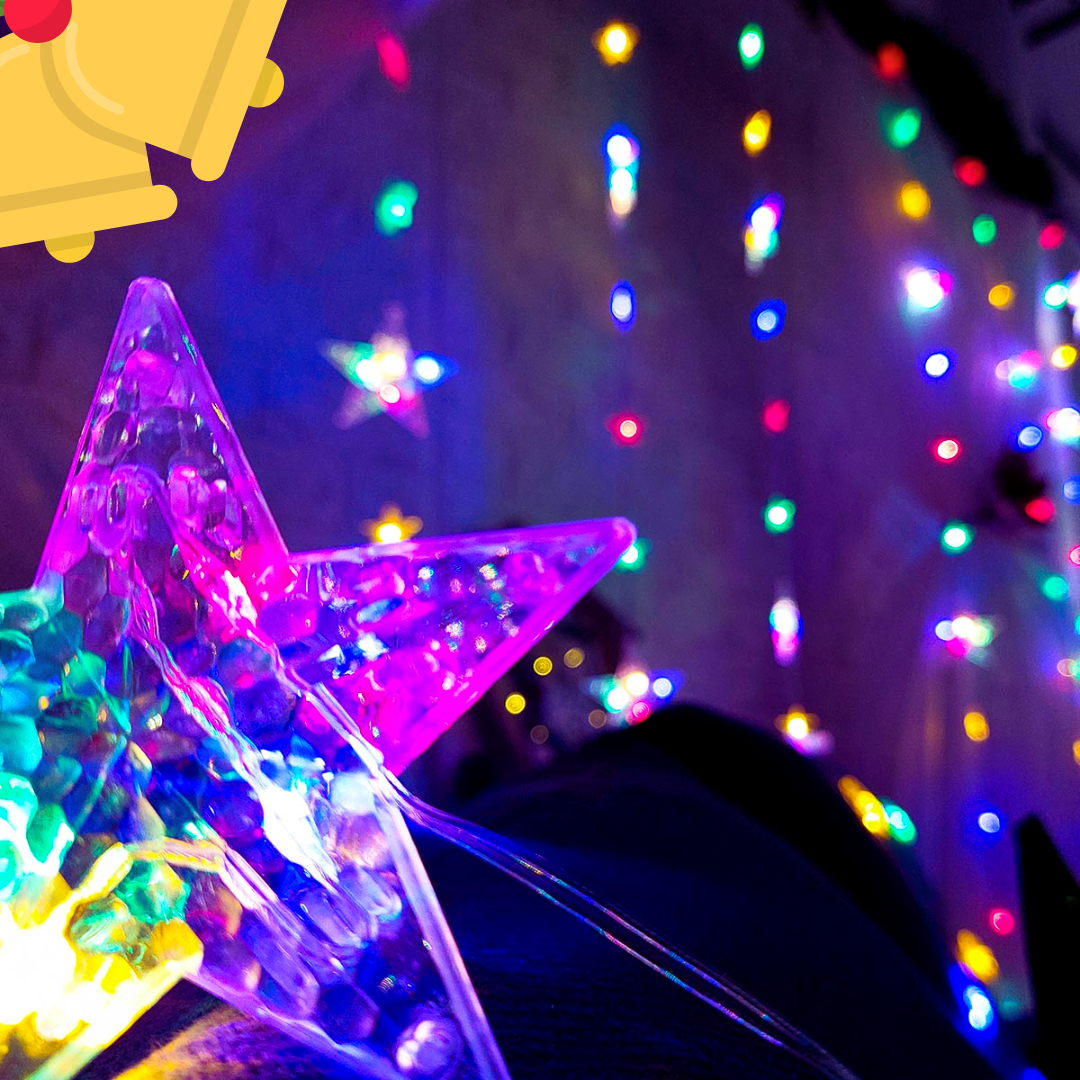 🌟🎄 Cortina LED Estrellas 4x2 m Navidad – ¡Brilla con magia y estilo festivo! ✨⭐