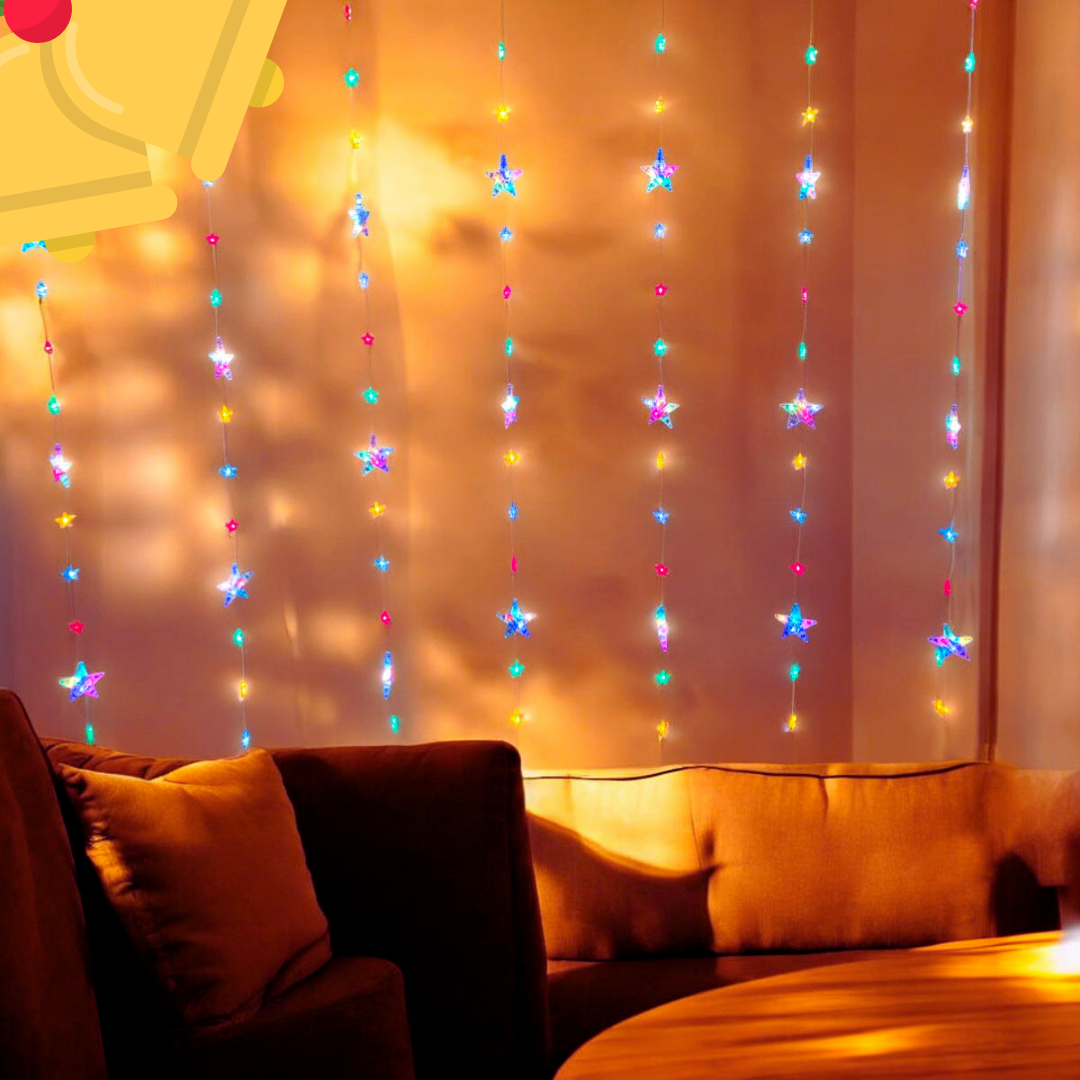 🌟🎄 Cortina LED Estrellas 4x2 m Navidad – ¡Brilla con magia y estilo festivo! ✨⭐