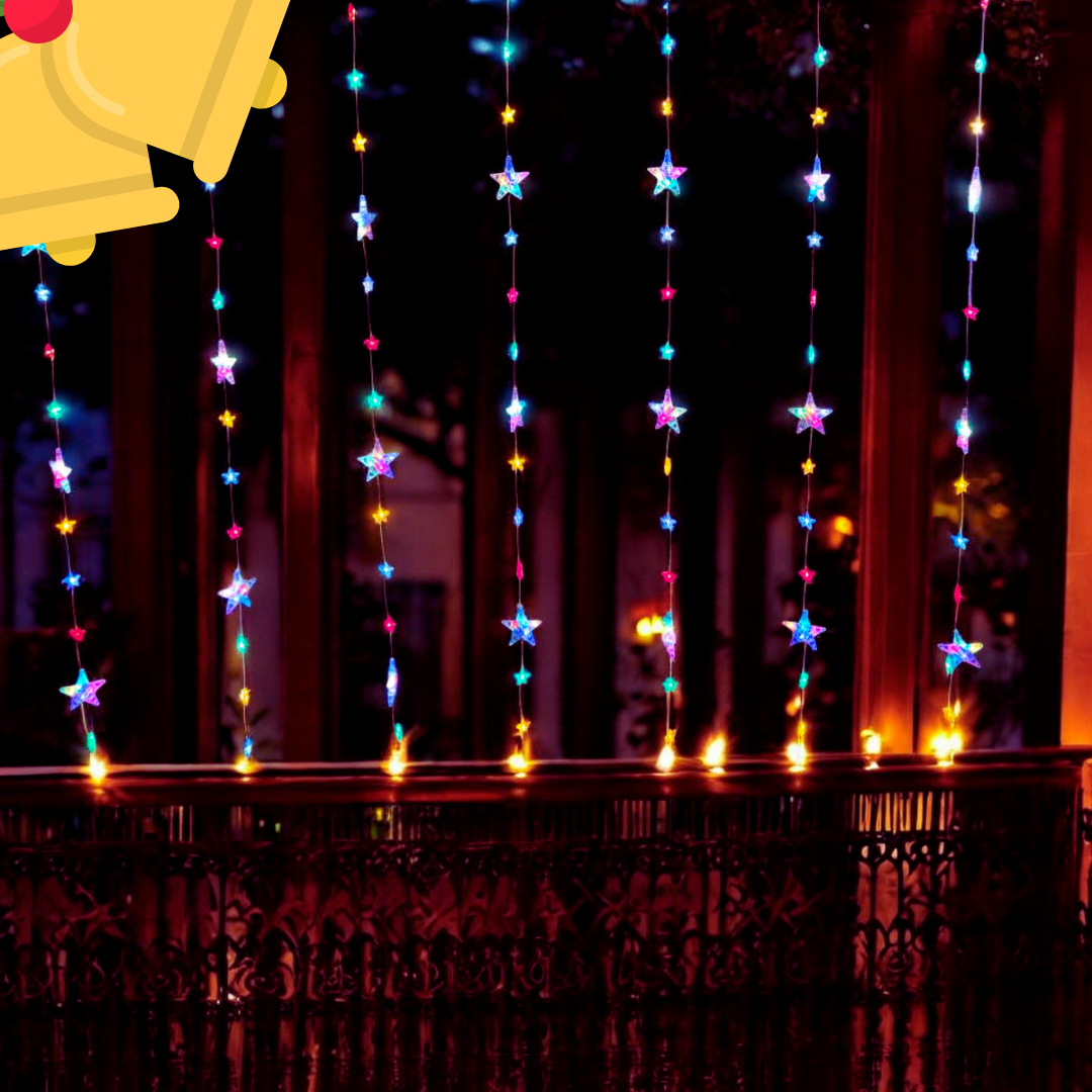 🌟🎄 Cortina LED Estrellas 4x2 m Navidad – ¡Brilla con magia y estilo festivo! ✨⭐