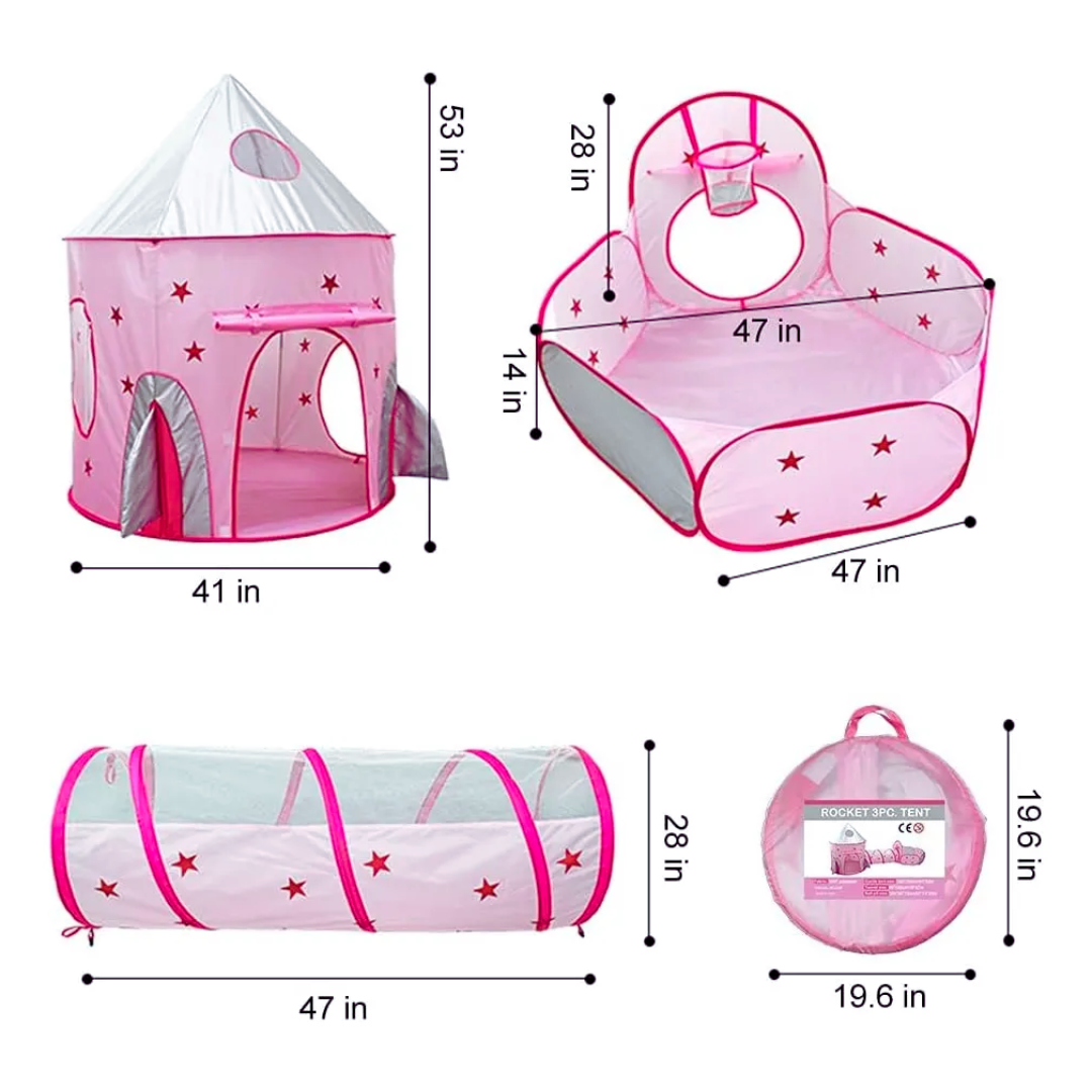 🏰🎈 Carpa Castillo 3 en 1 con Túnel, Piscina, 100 Pelotas y Luces – ¡Diversión mágica para tus pequeños! 🌟✨