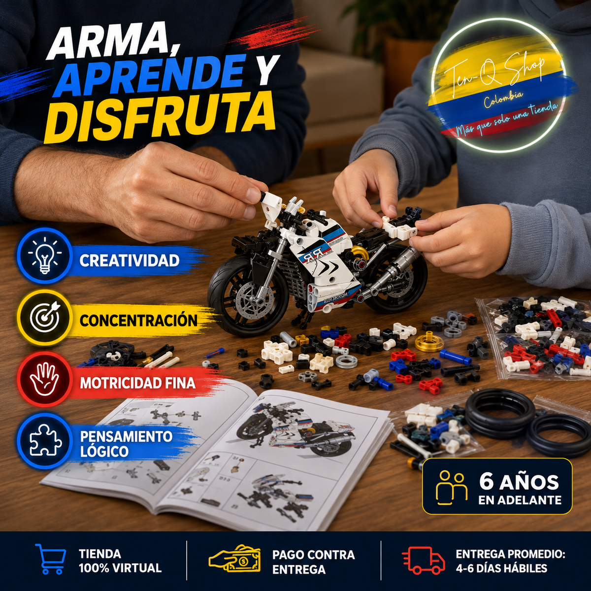 Motocicleta Deportiva Armable K2207 – 343 Piezas