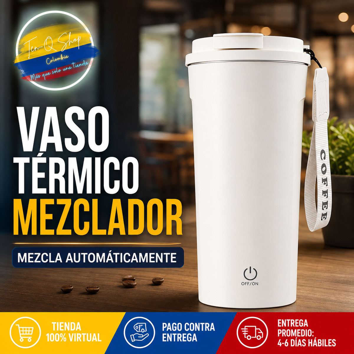 ☕✨ Vaso Térmico Mezclador - ¡Tu bebida favorita, mezclada automáticamente!