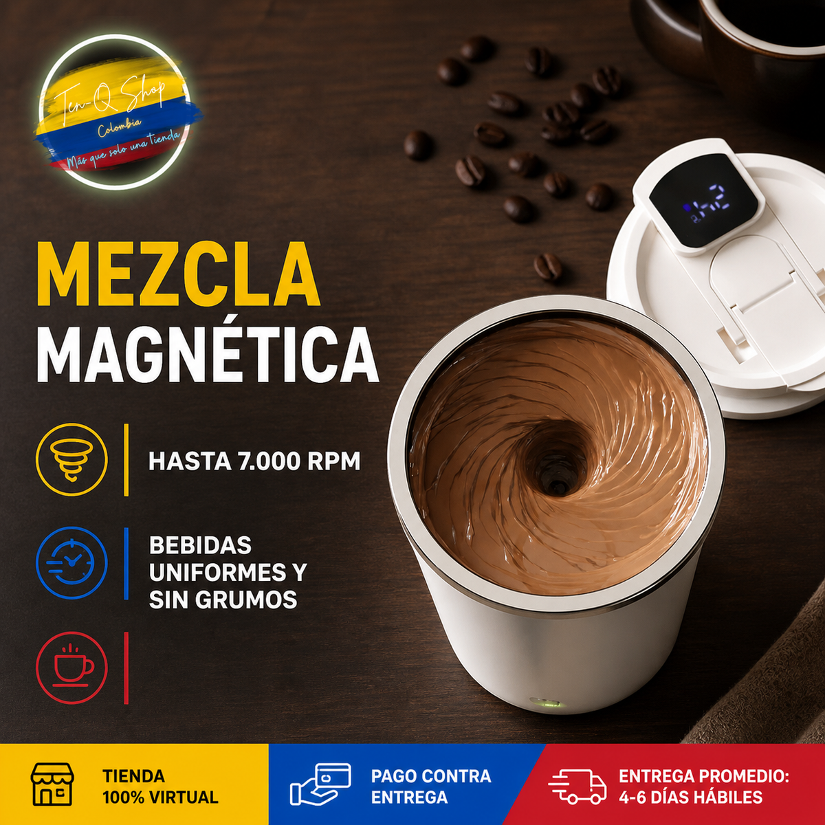 ☕✨ Vaso Térmico Mezclador - ¡Tu bebida favorita, mezclada automáticamente!