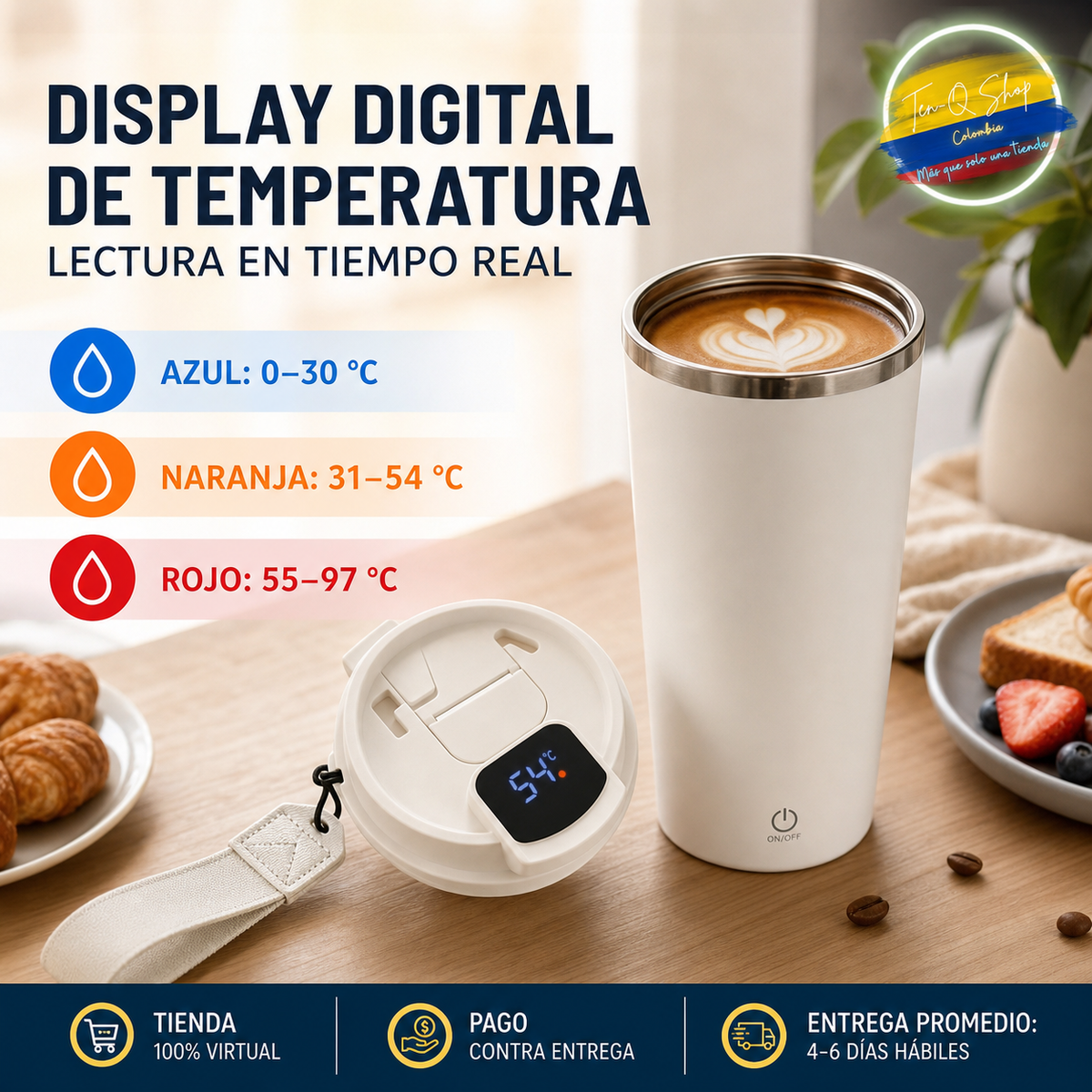 ☕✨ Vaso Térmico Mezclador - ¡Tu bebida favorita, mezclada automáticamente!
