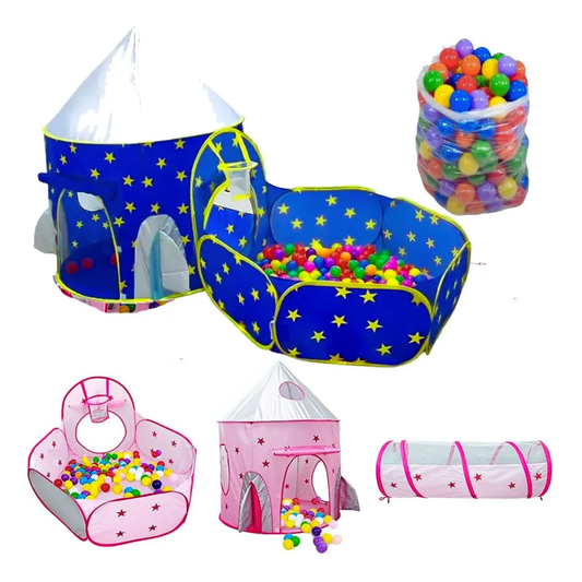 🏰🎈 Carpa Castillo 3 en 1 con Túnel, Piscina, 100 Pelotas y Luces – ¡Diversión mágica para tus pequeños! 🌟✨