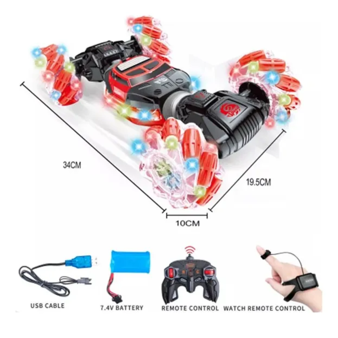 🚗💨 Carro Control Sensor Mano Grande 4x4 RC – ¡Poder, Luces y Giros 360° en tus manos! ⚡🖐️