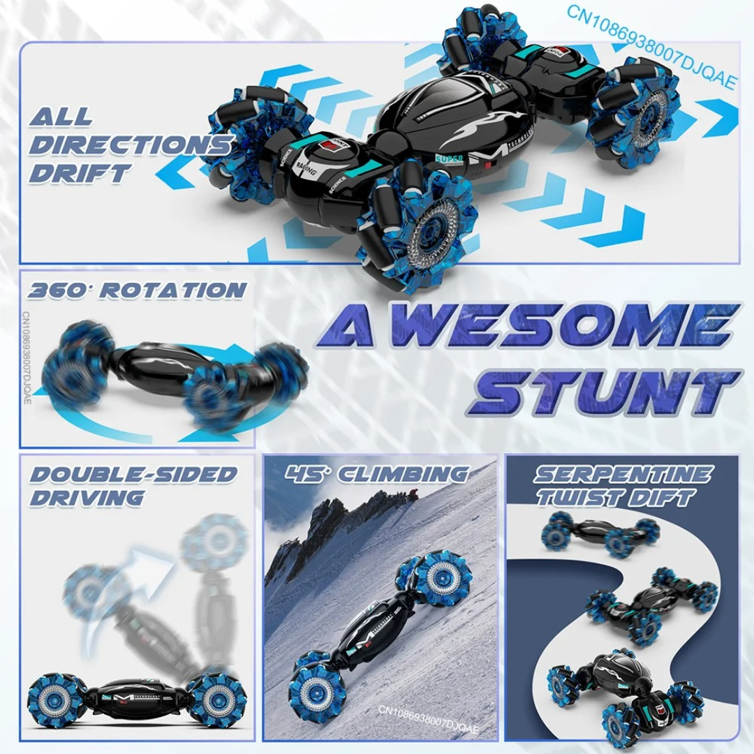 🚗💨 Carro Stunt 4WD con Control y Sensor de Manilla – ¡Domina las acrobacias con tus manos! ✋⚡