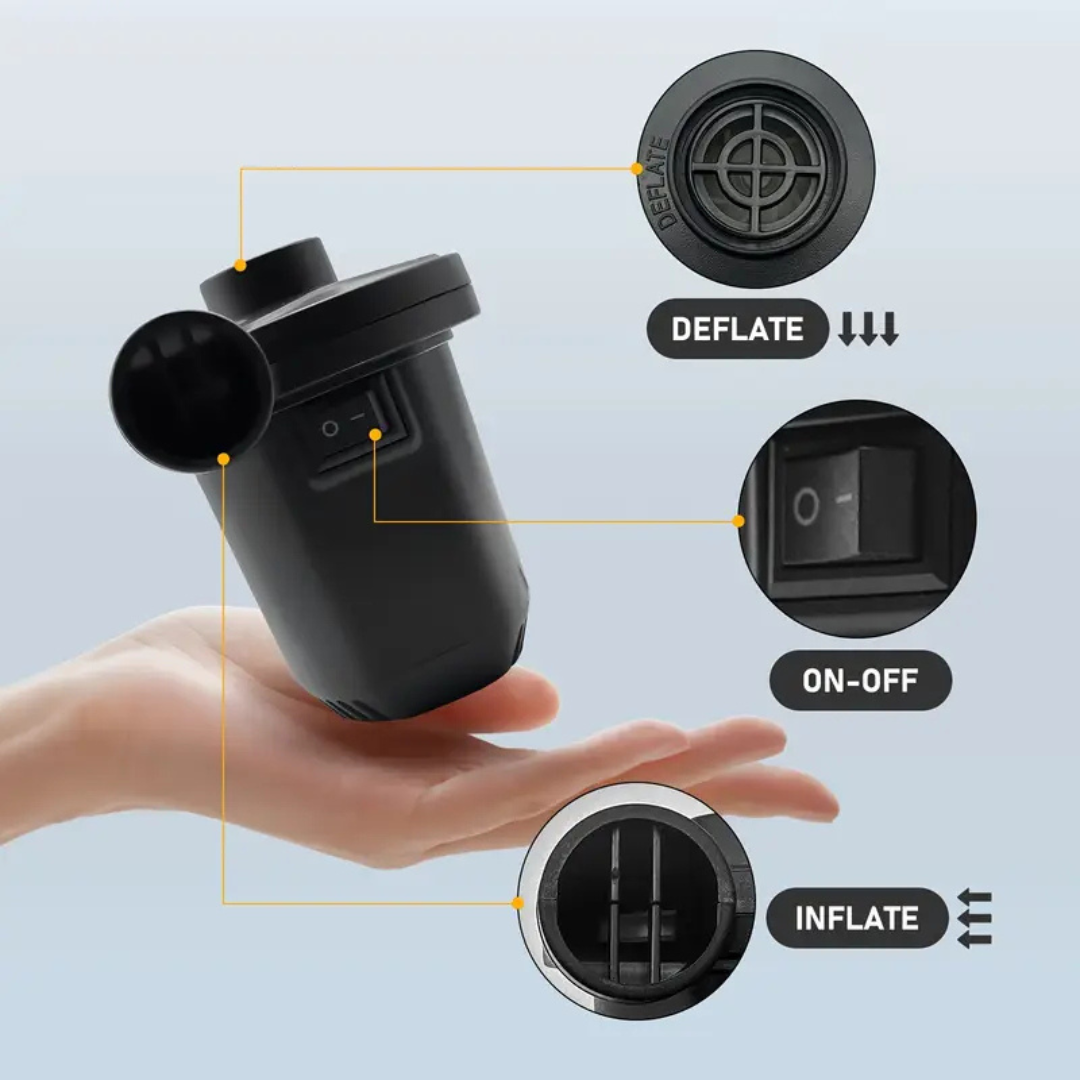 💨 Inflador Eléctrico 3 Boquillas – Comodidad en cada soplo