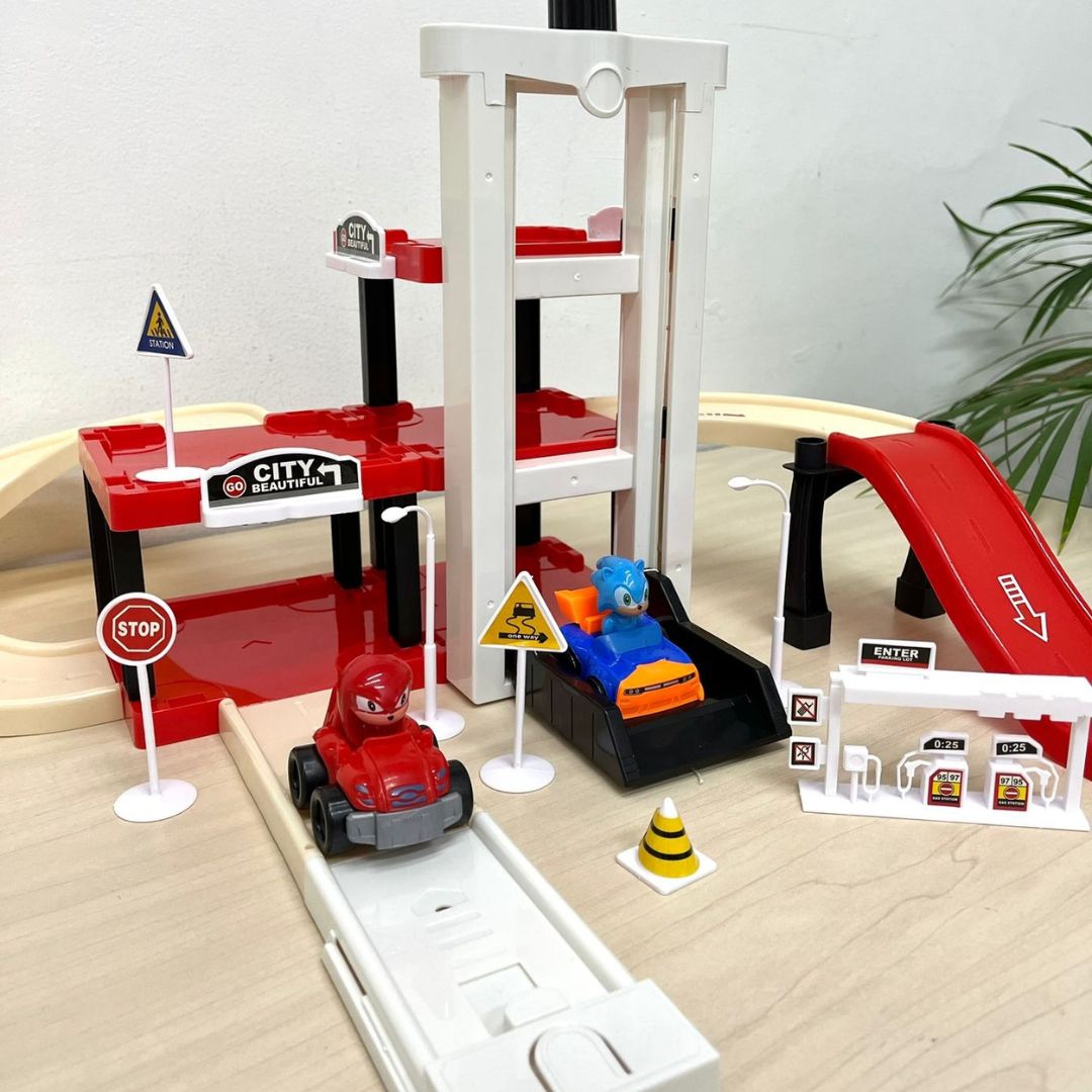 🏎️💨 Pista de Carros Sonec con Estación Multinivel – ¡Diversión, velocidad y acción sin límites! 🌀🌟