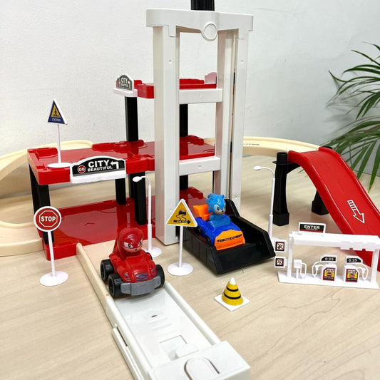 🏎️💨 Pista de Carros Sonec con Estación Multinivel – ¡Diversión, velocidad y acción sin límites! 🌀🌟