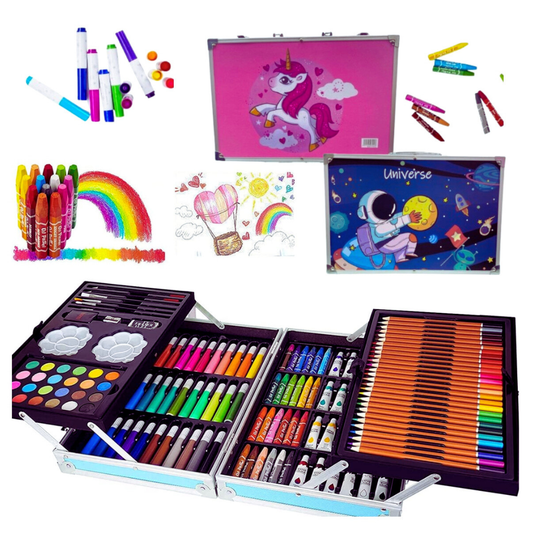 🎨✨ Set de Arte 145pcs con Estuche Metálico – Creatividad Ilimitada en Cada Trazo