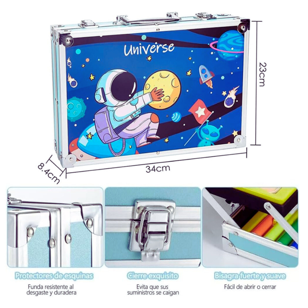 🎨✨ Set de Arte 145pcs con Estuche Metálico – Creatividad Ilimitada en Cada Trazo