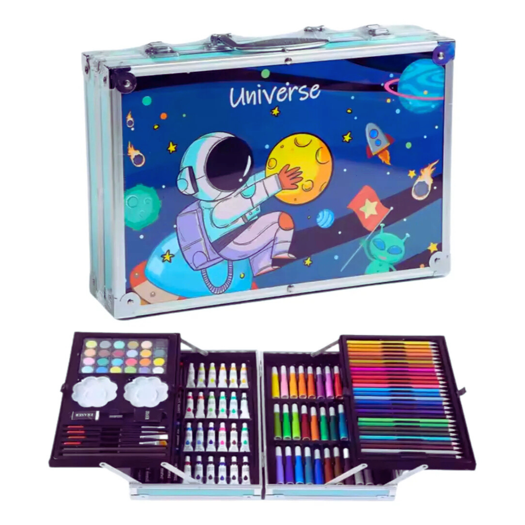 🎨✨ Set de Arte 145pcs con Estuche Metálico – Creatividad Ilimitada en Cada Trazo