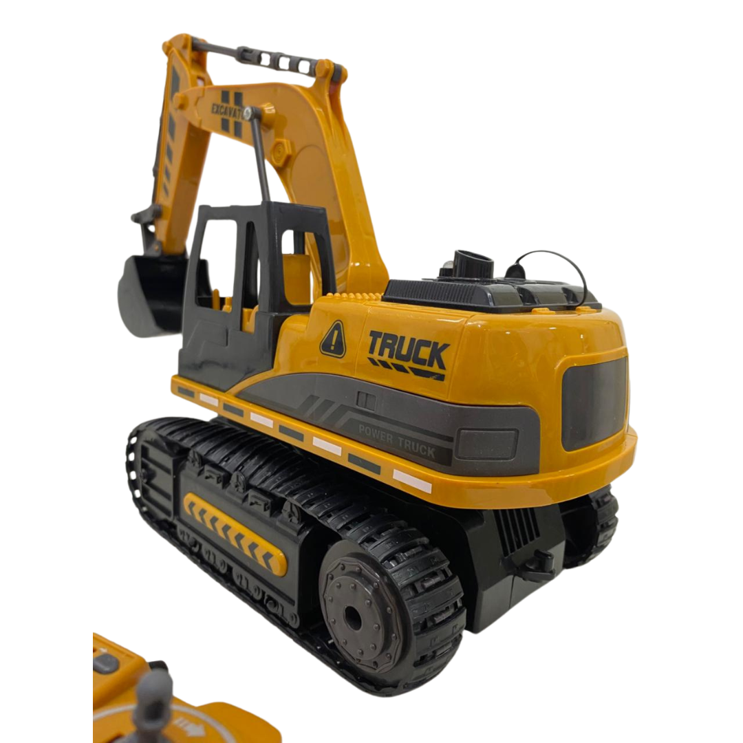 🚜💨 Retroexcavadora RC con Luz, Sonido y Efecto de Humo – La Máquina de Construcción Más Realista para Niños y Coleccionistas 🏗️✨