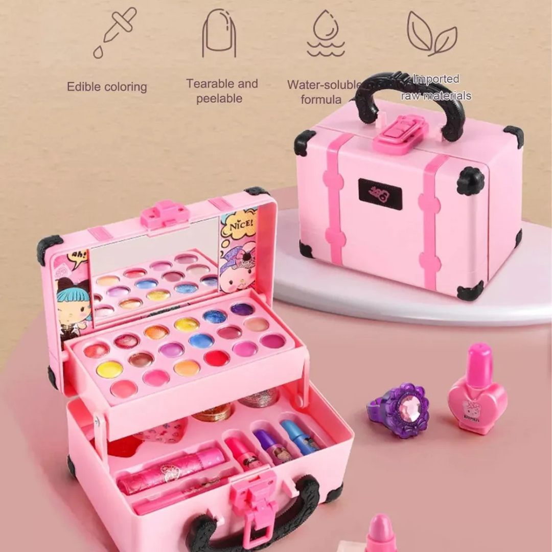 💄🎀 Caja de Maquillaje Infantil – El Set de Belleza Lavable Para Pequeñas Princesas ✨👑