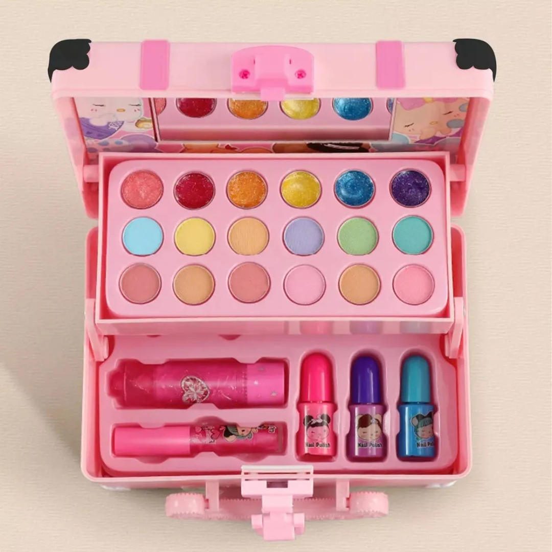 💄🎀 Caja de Maquillaje Infantil – El Set de Belleza Lavable Para Pequeñas Princesas ✨👑
