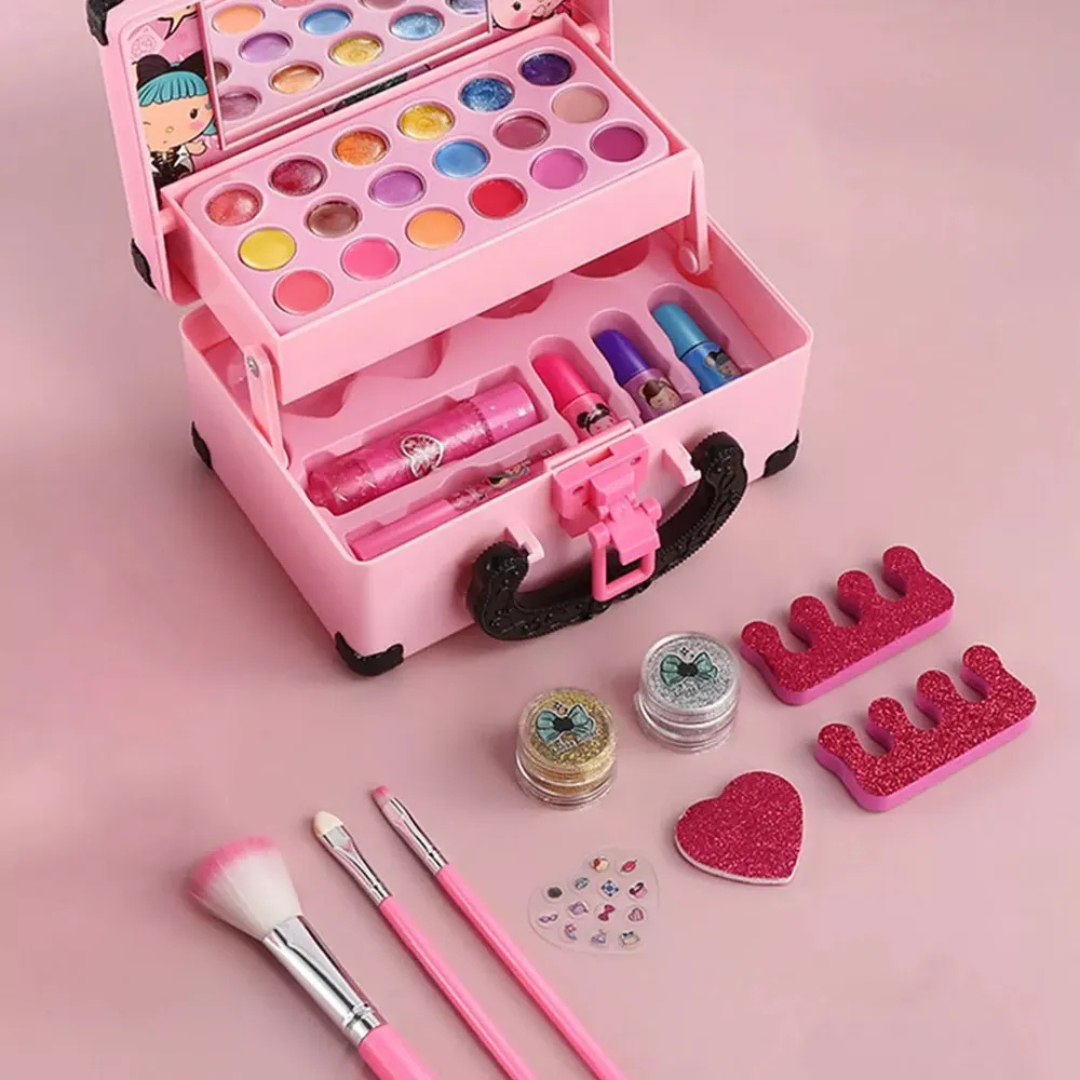 💄🎀 Caja de Maquillaje Infantil – El Set de Belleza Lavable Para Pequeñas Princesas ✨👑