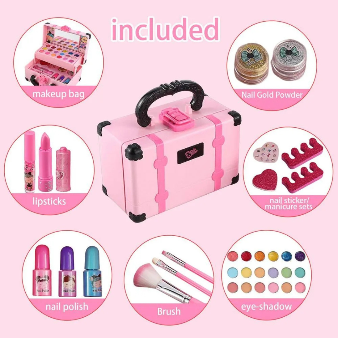 💄🎀 Caja de Maquillaje Infantil – El Set de Belleza Lavable Para Pequeñas Princesas ✨👑