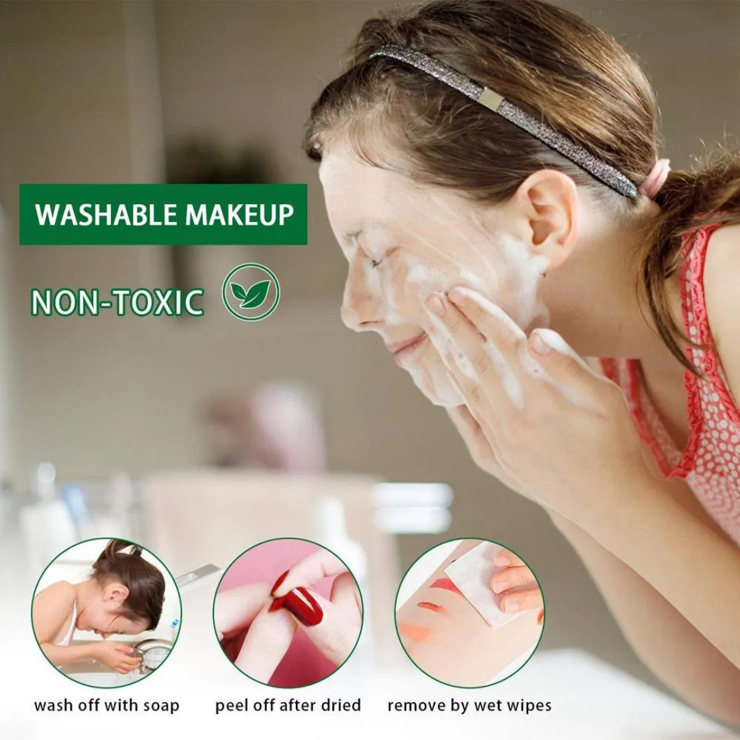 💄🎀 Caja de Maquillaje Infantil – El Set de Belleza Lavable Para Pequeñas Princesas ✨👑