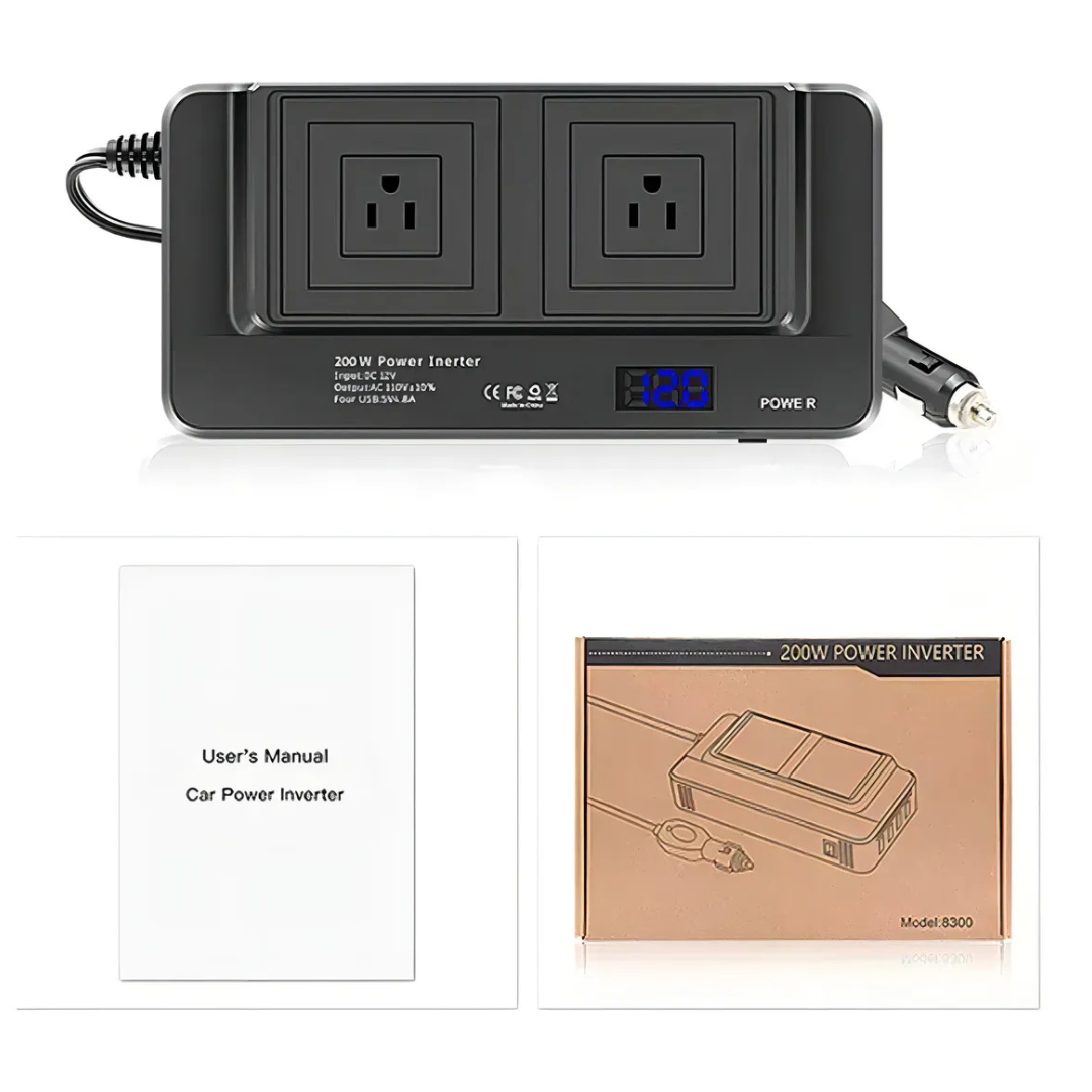 ⚡🚗 Inversor de Energía para Auto 200W – ¡Energía donde la necesites! 🔋✨