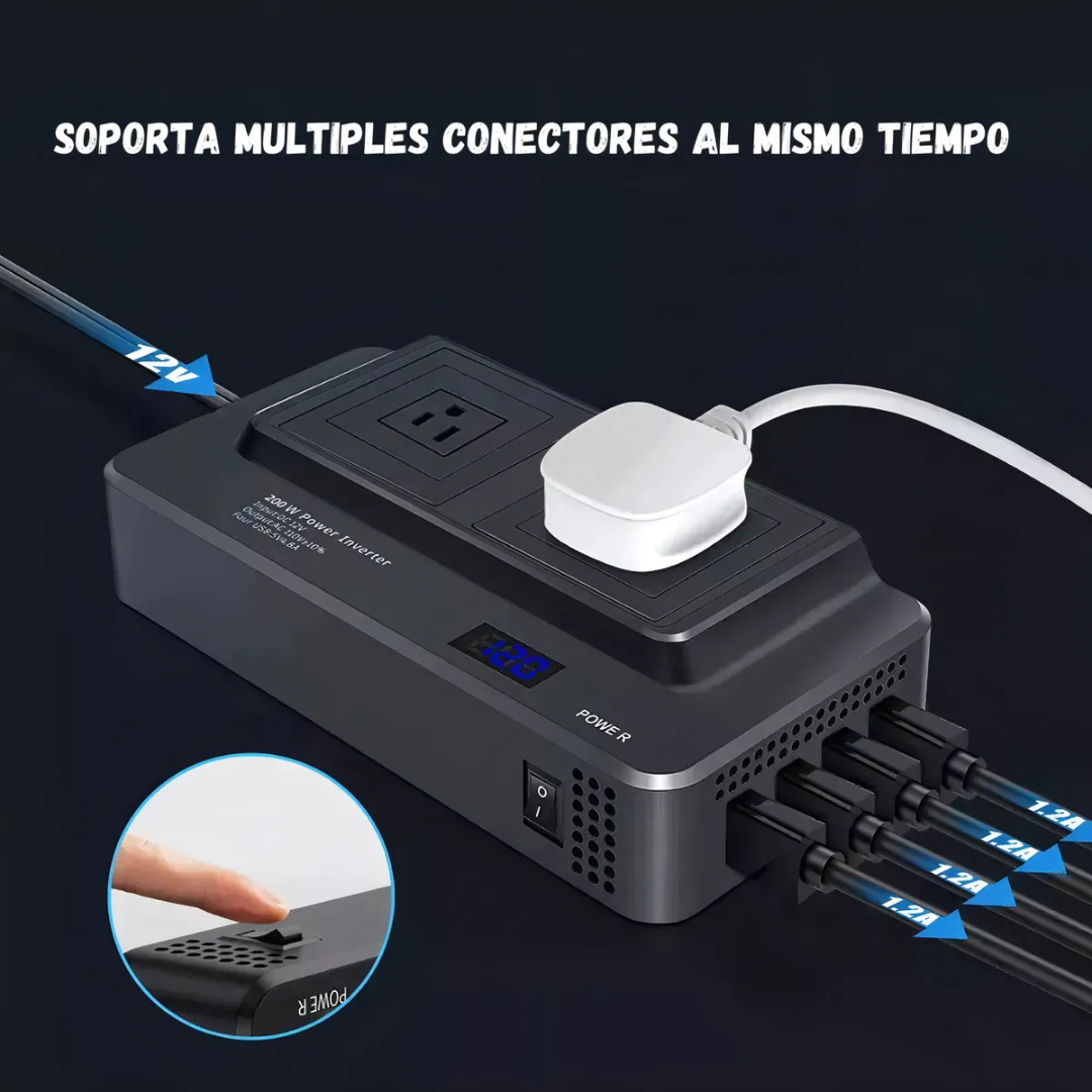 ⚡🚗 Inversor de Energía para Auto 200W – ¡Energía donde la necesites! 🔋✨