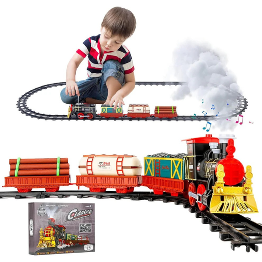 🚂🎄 Tren Eléctrico Navideño con Humo Real – ¡Magia, Luces y Diversión para Toda la Familia! 🌟✨