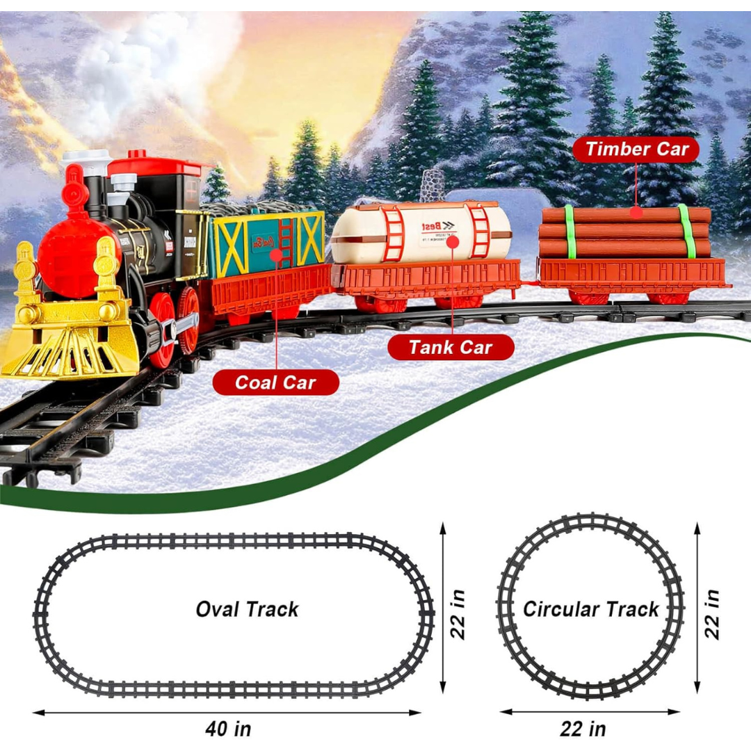 🚂🎄 Tren Eléctrico Navideño con Humo Real – ¡Magia, Luces y Diversión para Toda la Familia! 🌟✨