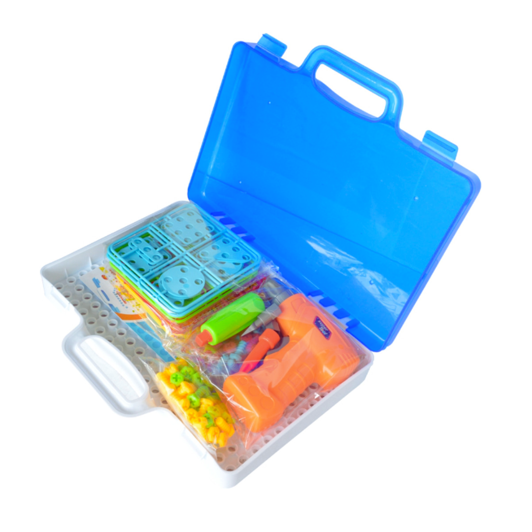 🧰👦👧 Taladro 3D 4 en 1 para Niños – Juego Educativo de Construcción con 252 Piezas ⚙️✨