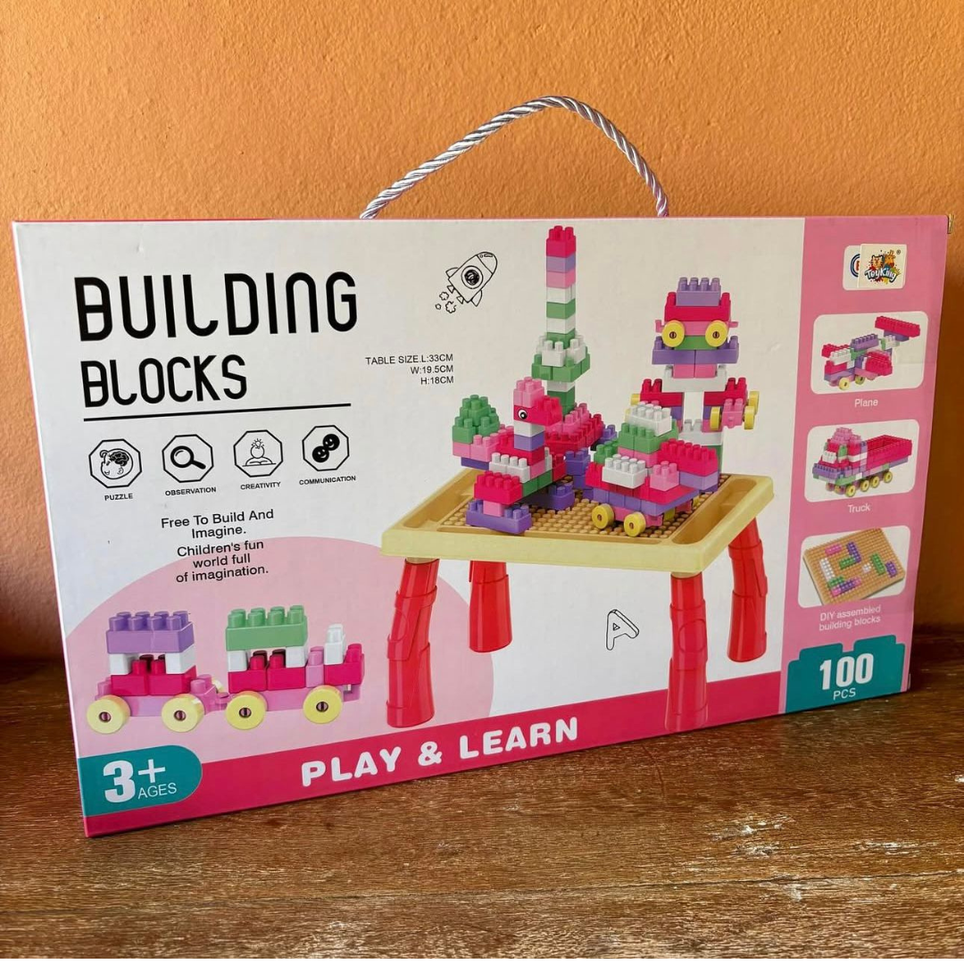 🧱✨ Bloques de Construcción con Mesa – Set Educativo de 100 Piezas 👧🧒