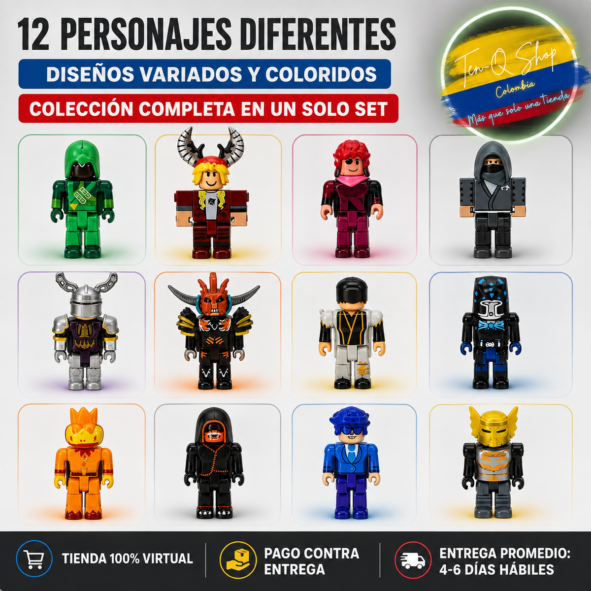 🎮 Set de 12 Figuras - ¡Doce personajes para crear tus propias aventuras!