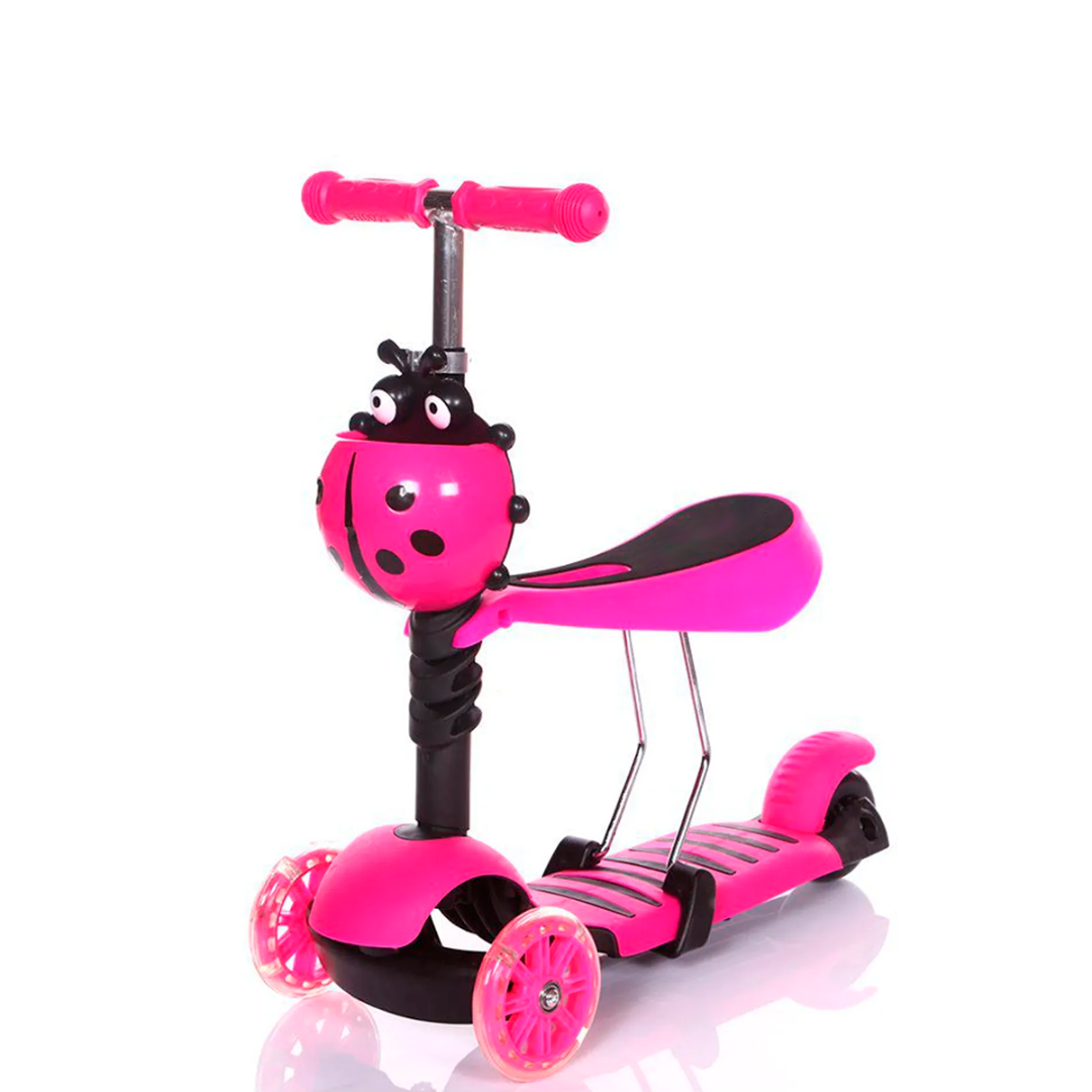 🛴🐞 Monopatín Scooter Mariquita 3 en 1 – Diversión, Color y Seguridad para los Peques 🌈✨