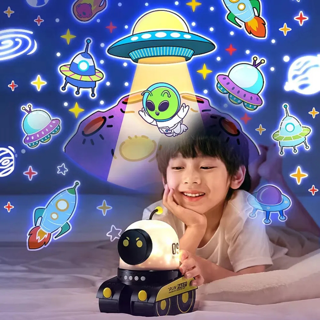 🚗🤖 Proyector Robot de Coche para Niños – Luz Nocturna Estrellada 🌙✨