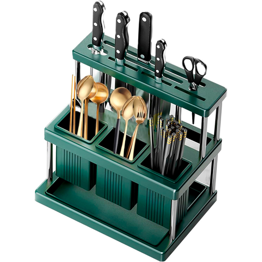 🍴 Organizador de Cubiertos Doble Nivel – Elegancia y Orden para tu Cocina ✨