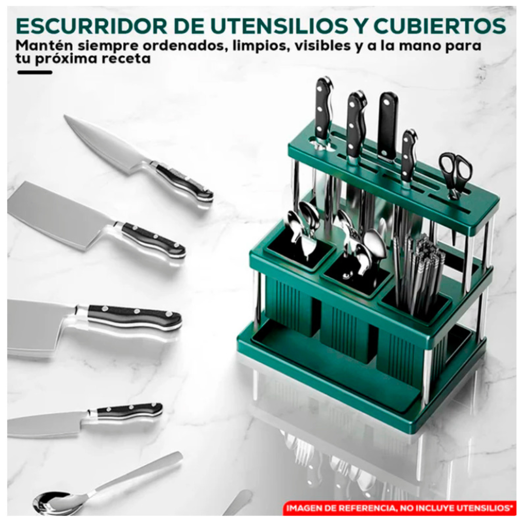 🍴 Organizador de Cubiertos Doble Nivel – Elegancia y Orden para tu Cocina ✨